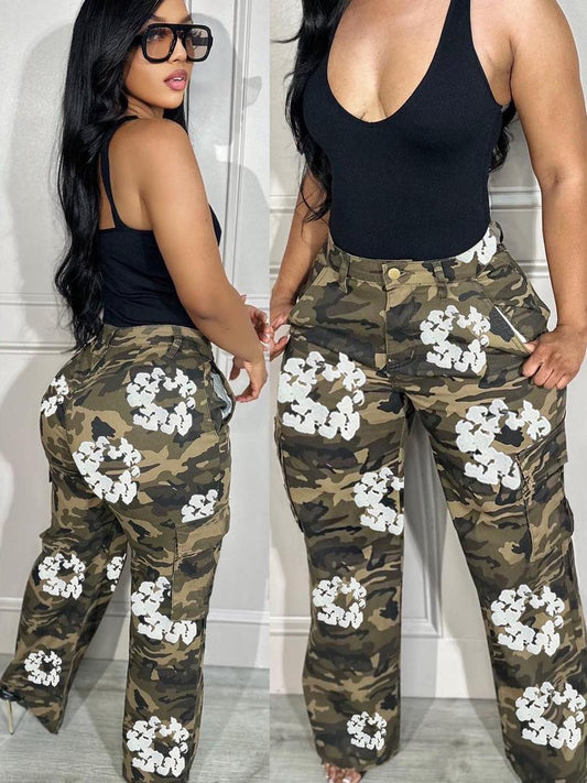 💥 Pretty Pressure Camo Cargo Pants 💚🔥